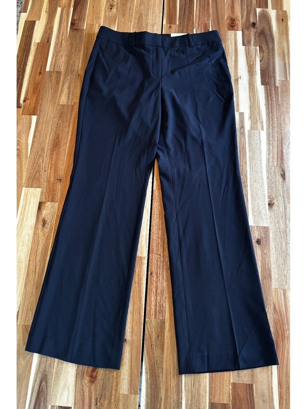 Ann Taylor Petite Navy Trouser Pants Women’s 8P Mid Rise Flare Leg NWT (2028)